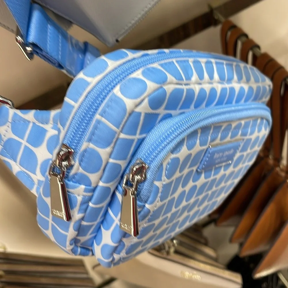 Kate Spade Noel Jacquard Belt Bag Astral Blue  NWT